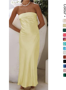 2025 satin hollow out backless strapless dress