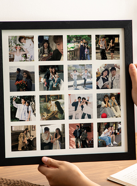 实木九宫格diy定制洗照片相框网红ins纪念送闺蜜朋友合照礼物摆台