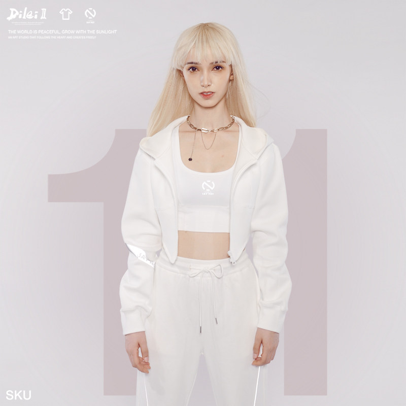 DILEIHOME潮牌女装2024巫师帽短外套