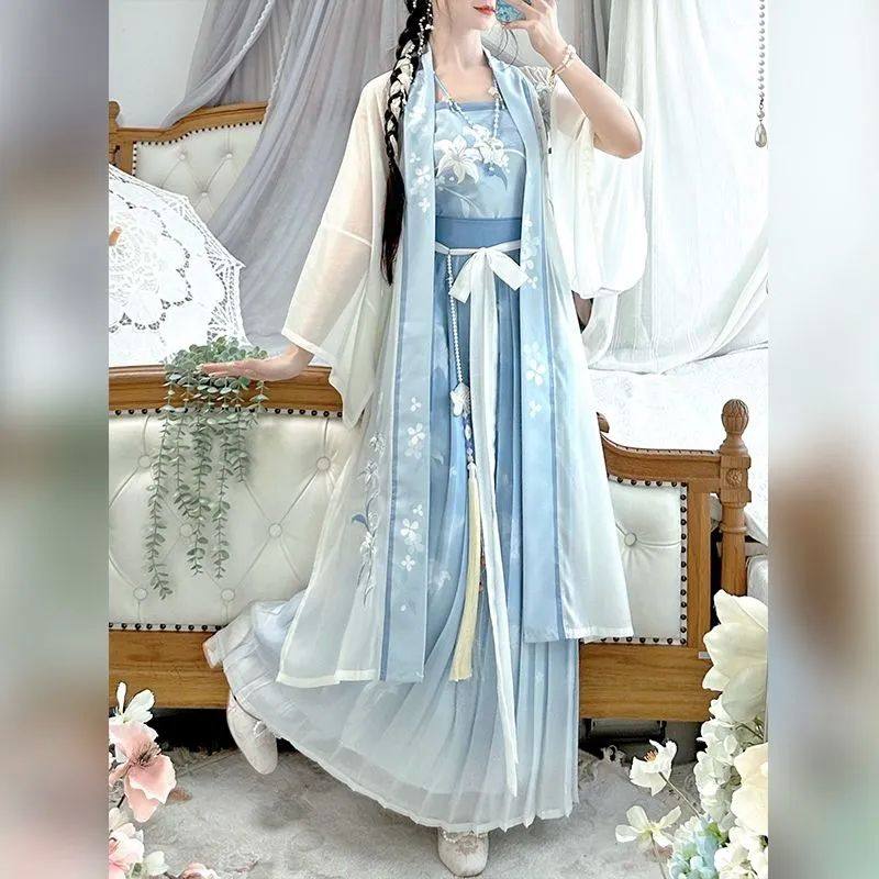 HANFU 복장 여성 중국어 번체 인쇄 HANFU 학생
