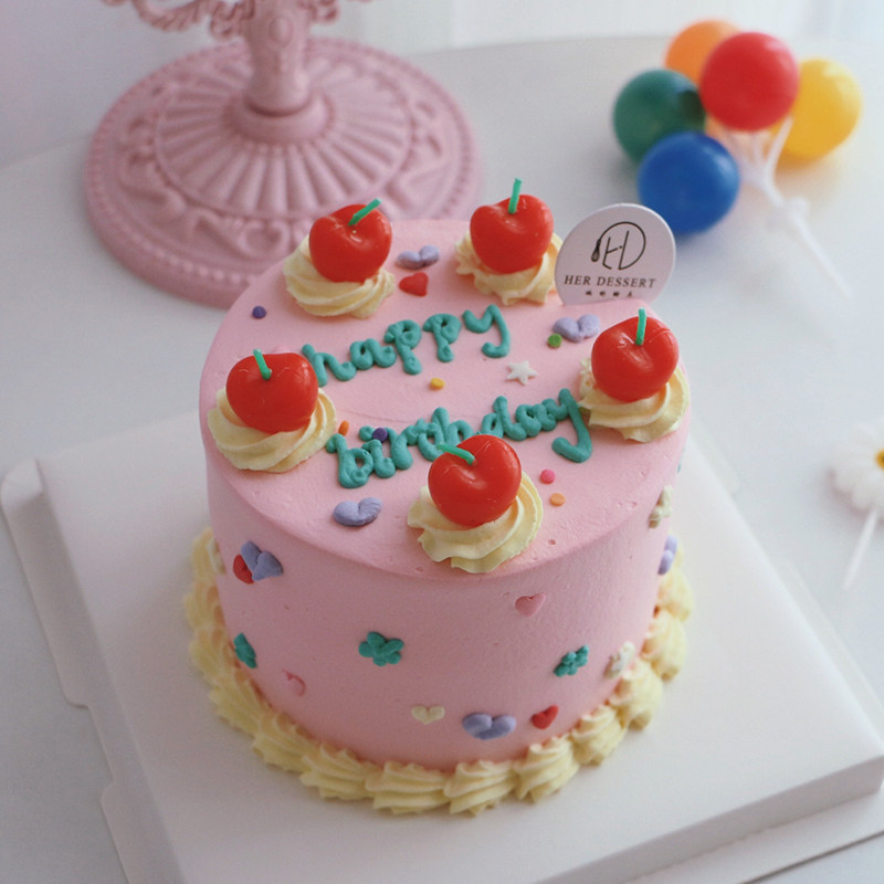 韩国ins复古蛋糕装饰立体樱桃车厘子蜡烛插件水果奶油蜡烛长装扮