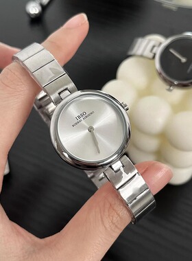 IBSO正品白月光中古小银表女款简约时尚轻奢小众职场高级女士手表