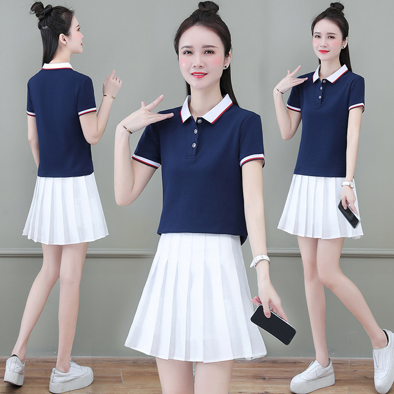 夏季女polo衫幼儿园教师园服套装老师工作服幼师夏装休闲运动系列