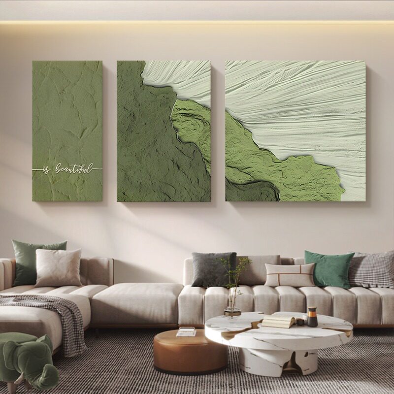 新款客厅侘寂风装饰画肌理高k级感抽象艺术背景墙挂画大气抽象沙使用感如何?