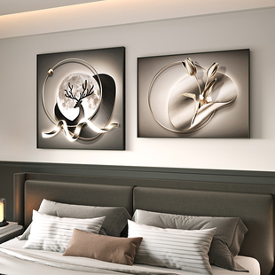 卧室挂画轻奢高级感客厅装饰画石来运转2026新款主次卧床头画壁画