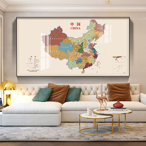 世界地中国图装饰画公司会议室