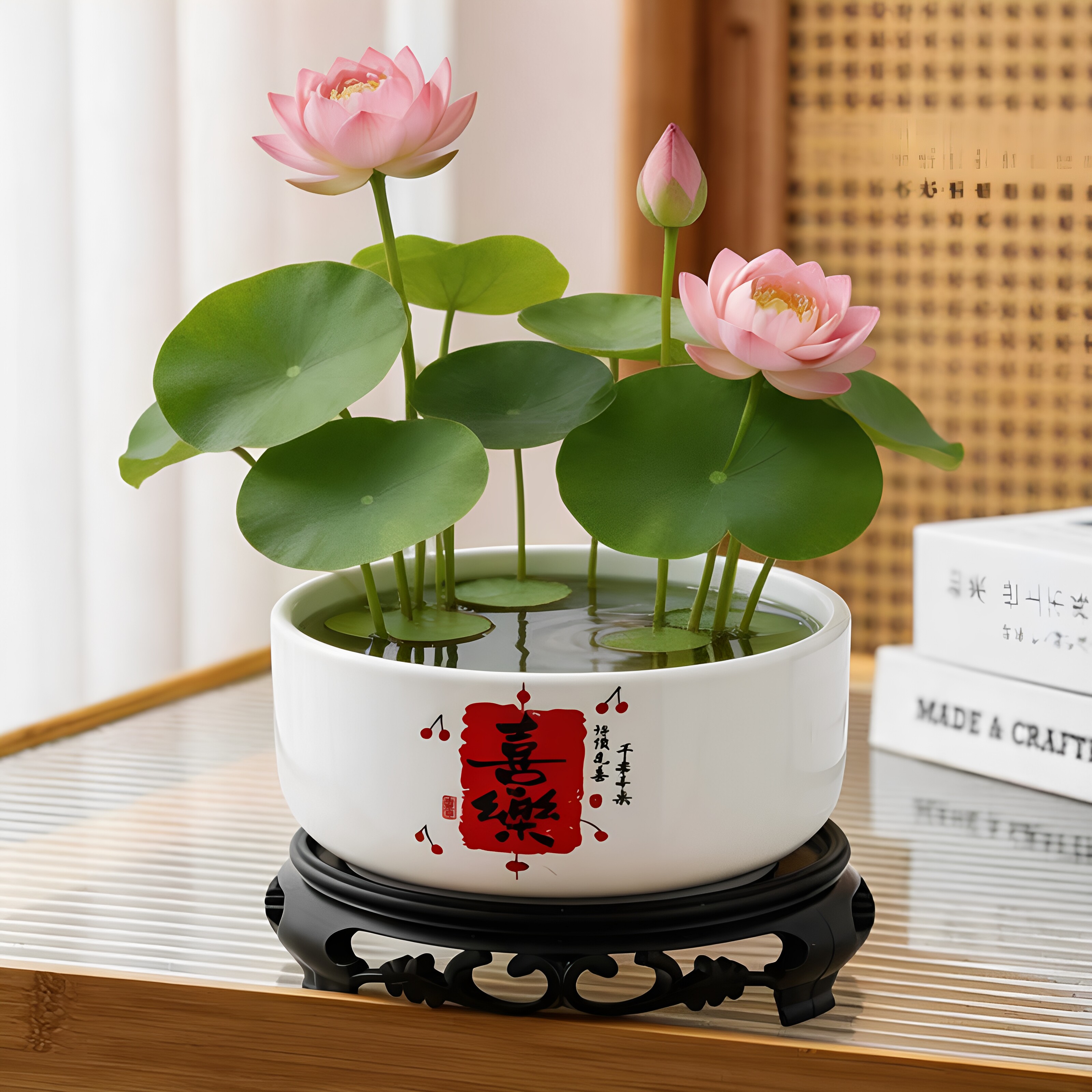 陶瓷花瓶无孔水培盆铜钱草