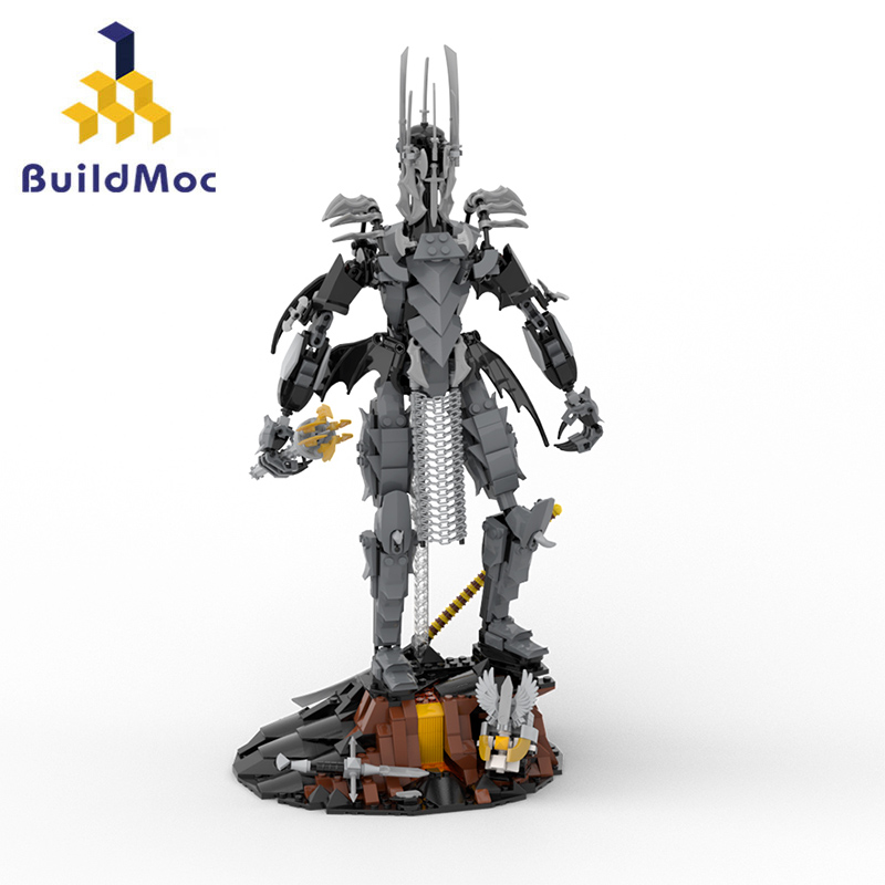 BuildMoc霍比特人和指环王黑暗领主索伦机器人模型拼装积木玩具