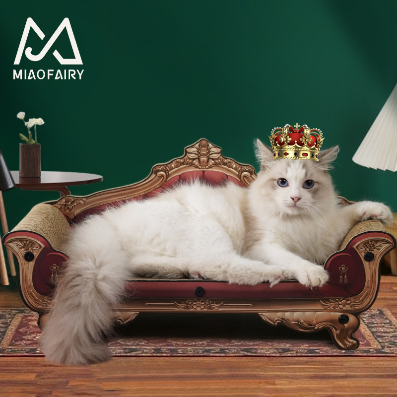 大号猫抓板贵妃椅耐磨不易掉屑复古猫沙发猫床猫窝睡觉磨爪猫玩具