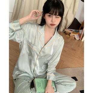 长 高档梦米加一oyshok诺尚品提花蝴蝶轻奢甜美风睡衣女冰丝春夏季