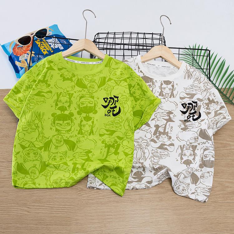 高档梦芭点击潮牌莎酷圆领夏季印花男T恤男童短袖t高级酷帅夏日亲