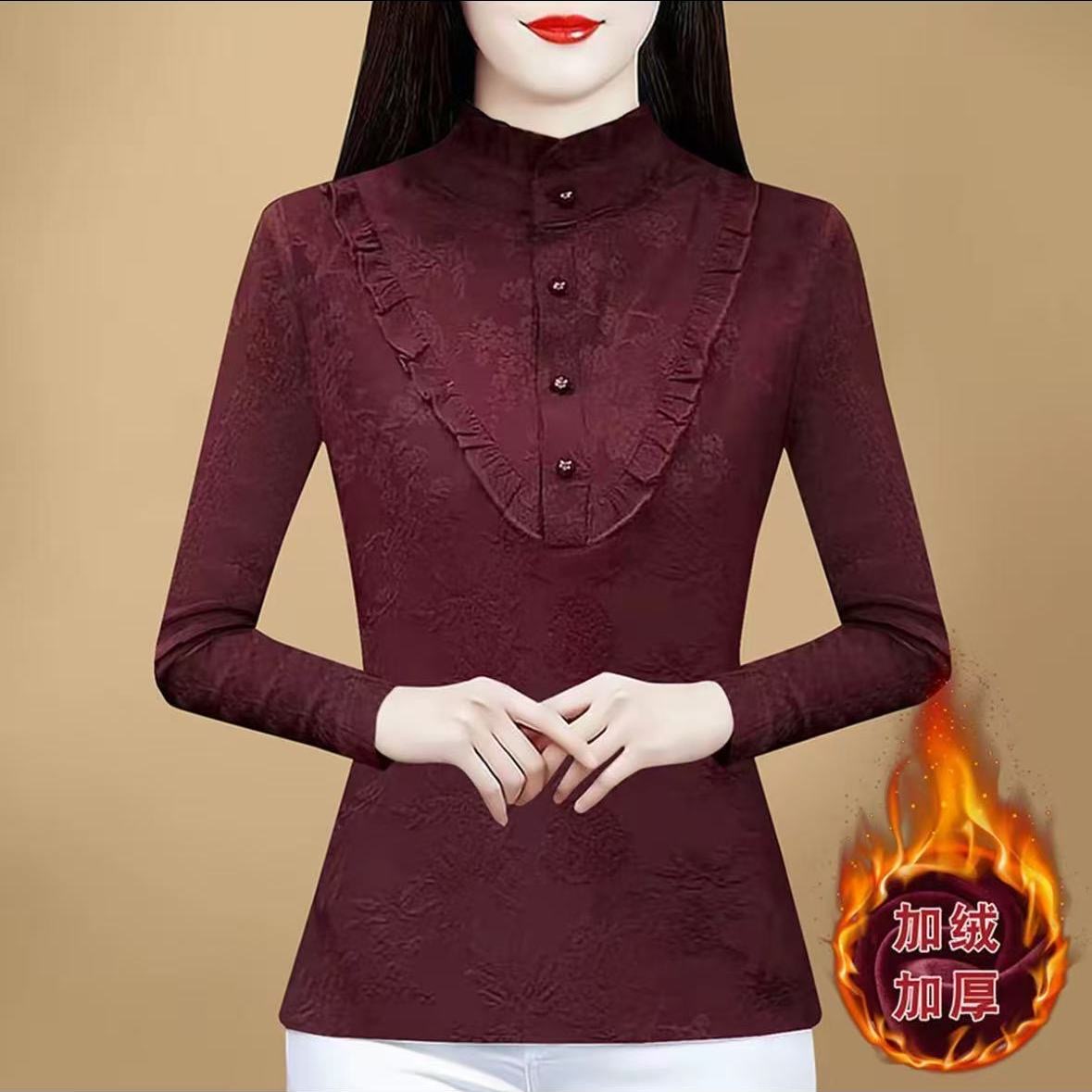 妈妈装百搭显瘦套头上衣