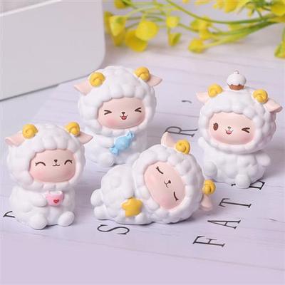 卡通小羊摆件迷你车内饰品电脑屏幕办公桌装情绪治愈系白羊座礼物
