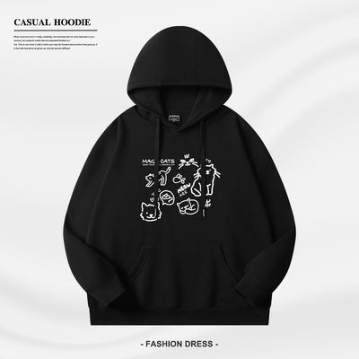 白花灰加绒连帽卫衣女2025新款秋冬加厚韩系巨好看宽松外套上衣女