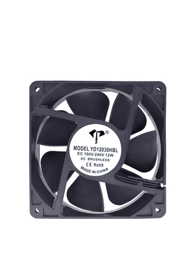 工业EC12038交直流风机滚珠100V-240V通用大风量机柜散热风扇12cm