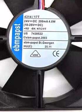 4314HAR/HVR/17T/17V 24V调速印刷机收纸风扇6224NHA/NHT/17HAU