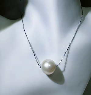 一物一拍 巨大正圆15mm大白龙珠纯天然淡水珍珠项链路路通可调节