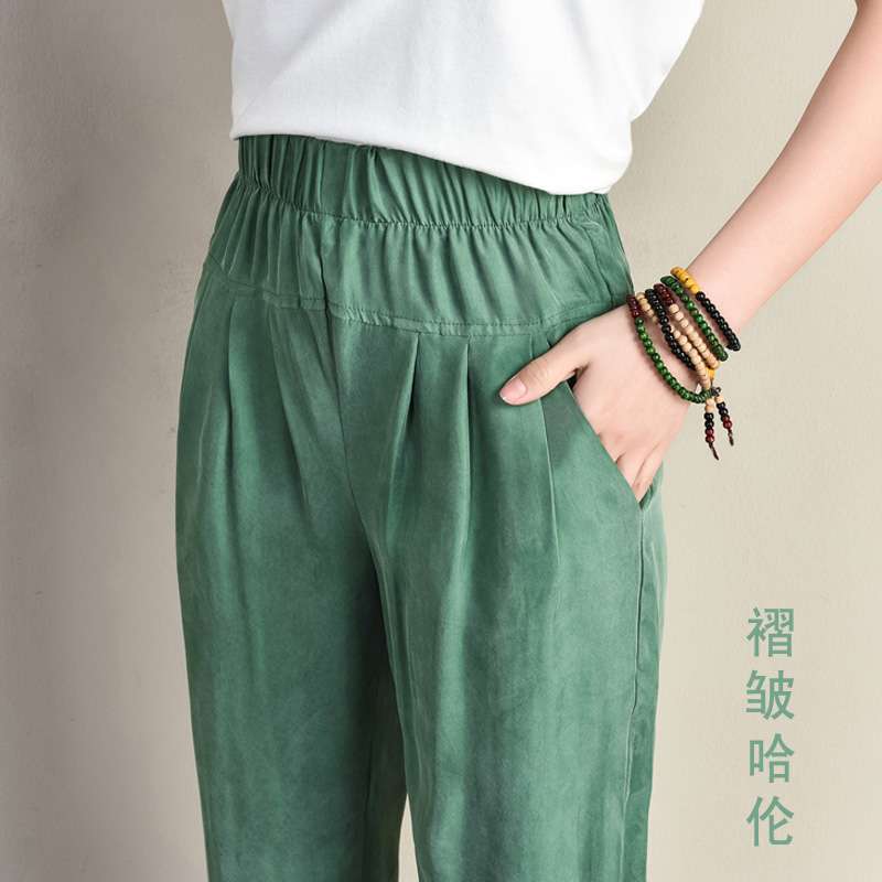 热销0件假一赔十铜氨丝女裤子2019夏季新品休闲裤