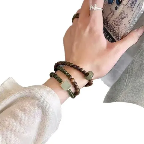 手链转运珠富贵显白搭和田碧玉天然女晴水念珠奇楠沉香手串佛珠玉