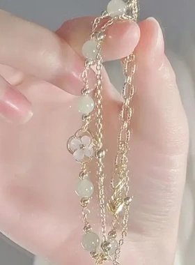 夏闺蜜优雅手链叠戴高级小众新款百搭~如花似玉ins女礼物气质双层