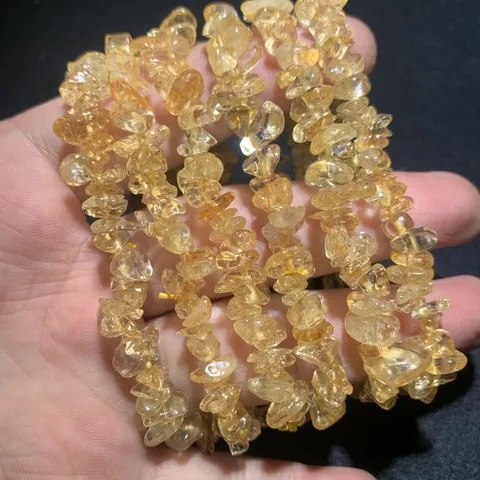 福利巴西天然水晶米米手链随形手串招不规则黄水晶饰品