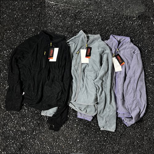 Fppev美国徕卡锁温方格绒轻量透气立领外套山系户外运动保暖夹克