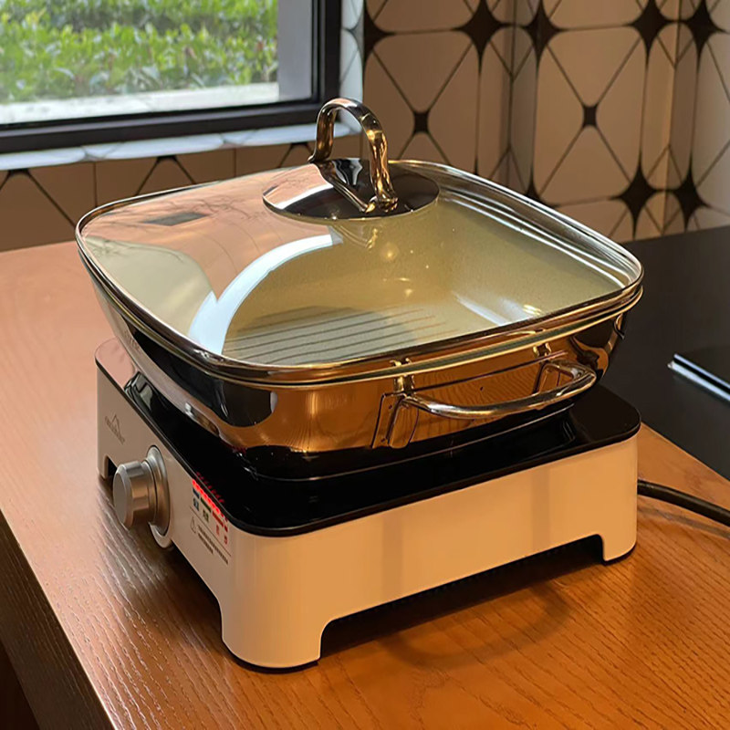 喜时不粘煎炒锅火锅不锈钢