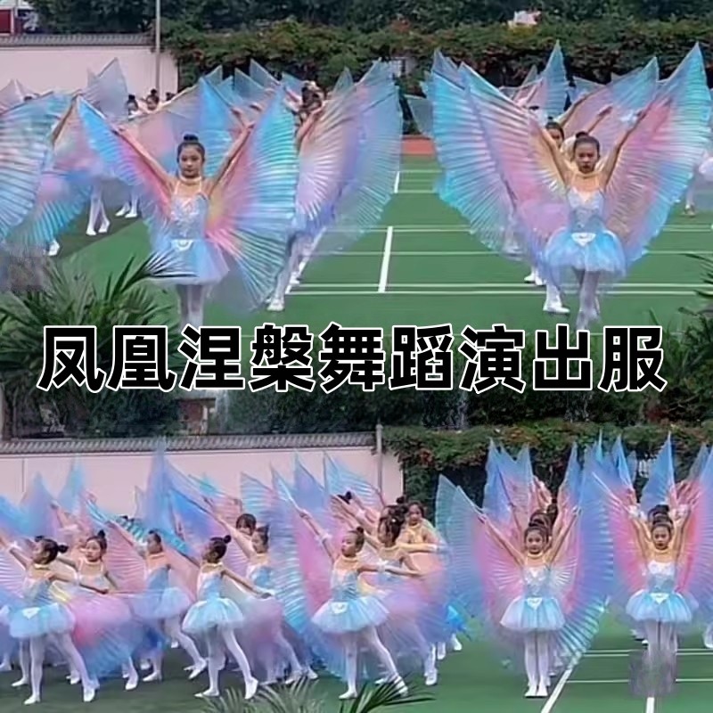 运动会凤凰涅槃带翅膀的演出服