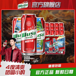 【非原箱】乌苏啤酒官方红乌苏风景罐500ml*12罐装烈性啤酒