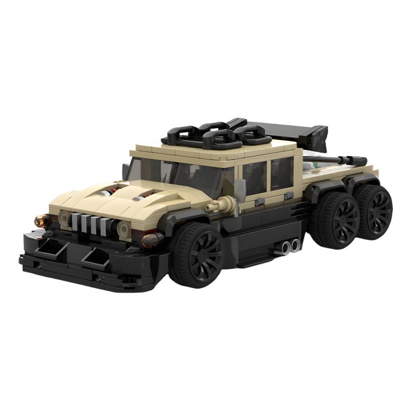 【高砖零件】美国2009AM GENERAL 6x6悍马MOC-240869拼装积木玩具