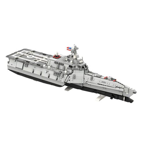 【高砖零件】美国LCS-2独立号濒海战斗舰MOC-238311拼装积木玩具