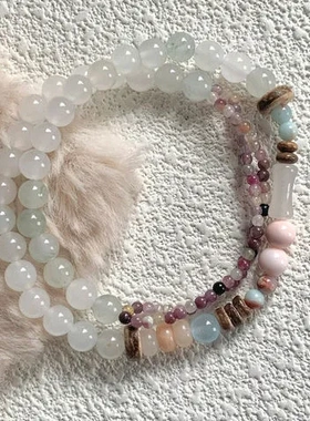 「吟花入酒」天山翠碧玺串珠手链新中式高级感手串ins风轻奢手饰