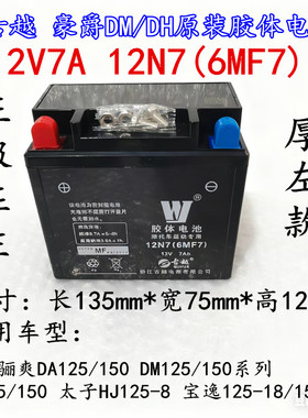 适用豪爵翼爽DM/DH HJ125-23A/150-23C-27F古越胶体干电池电瓶