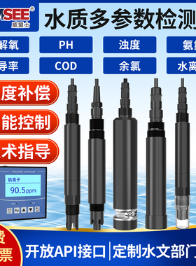 水质检测仪在线水产养殖溶解氧浊度ORP氨氮PH计COD余氯EC传感器