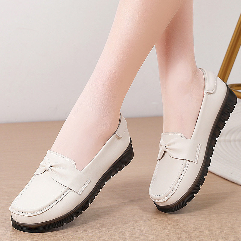 跨境豆豆鞋女一脚蹬软底软皮平底休闲中老年舒适妈妈单鞋春季大码,女鞋,乐福鞋（豆豆鞋）,淘宝优惠券,粉丝福利购,淘宝优惠卷