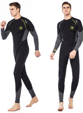 ZCCO新款3MM潜水服男 加厚保暖浮潜连体长袖水母衣防寒冬泳潜水衣
