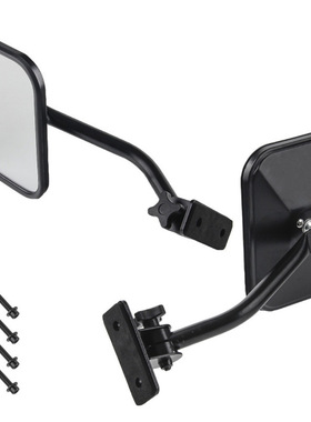 GOOFIT越野摩托车后视镜倒车镜适用牧马人改装单根支柱方形反光镜