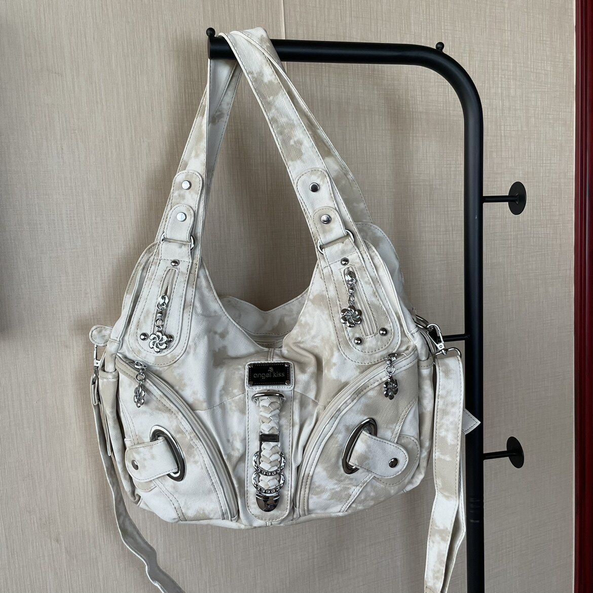 Three Crooked Angels Retro Y2K Millennium Sexy Vintage Subculture Fashion Street Leopard Print Shoulder Crossbody Bag