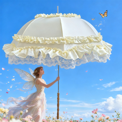 新品洛丽塔公主高颜值双层加厚雨伞花边长柄伞少女心公主lo洋伞