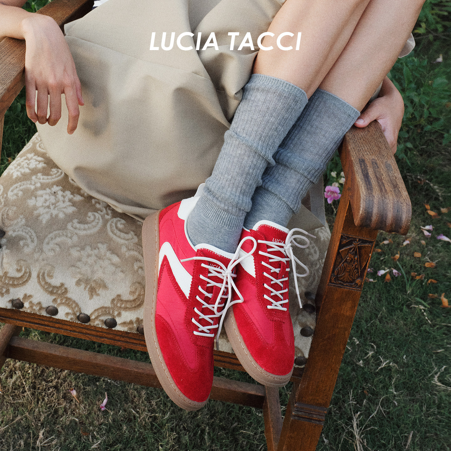 LUCIA TACCI原创设计师｜26春夏新品复古麂皮拼接厚底增高德训鞋,女鞋,德训鞋,淘宝优惠券,粉丝福利购,淘宝优惠卷
