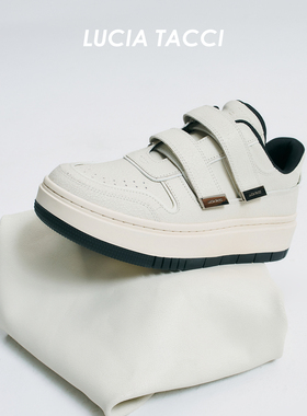 LUCIA TACCI原创设计师｜25秋冬新品爆裂纹牛皮魔术贴增高板鞋