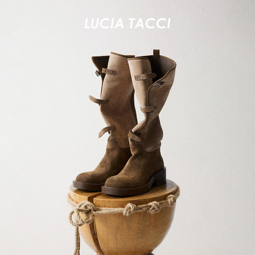 LUCIATACCI厚底骑士风长筒靴