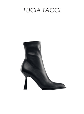 LUCIA TACCI原创设计师｜经典柔软弹力羊皮气质时装高跟短靴女
