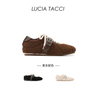 科技羊毛拼接毛绒丑萌德训鞋 LUCIA TACCI原创设计师｜25秋冬新品