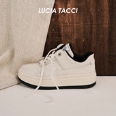 LUCIA 爆裂纹牛皮厚底休闲增高板鞋 TACCI董生活同款 ｜26春夏新品