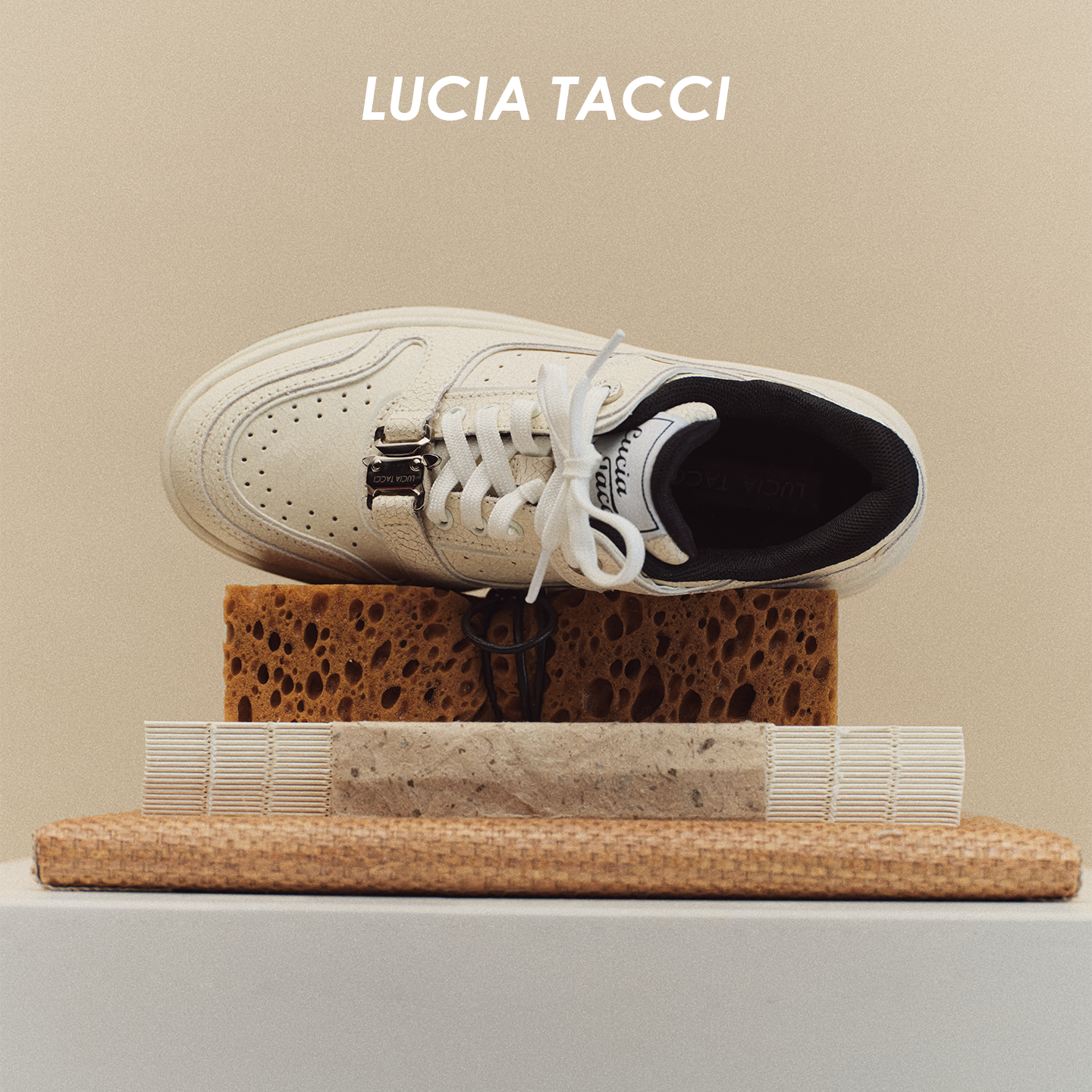 LUCIA TACCI原创设计师｜26春夏新品爆裂纹牛皮厚底休闲增高板鞋