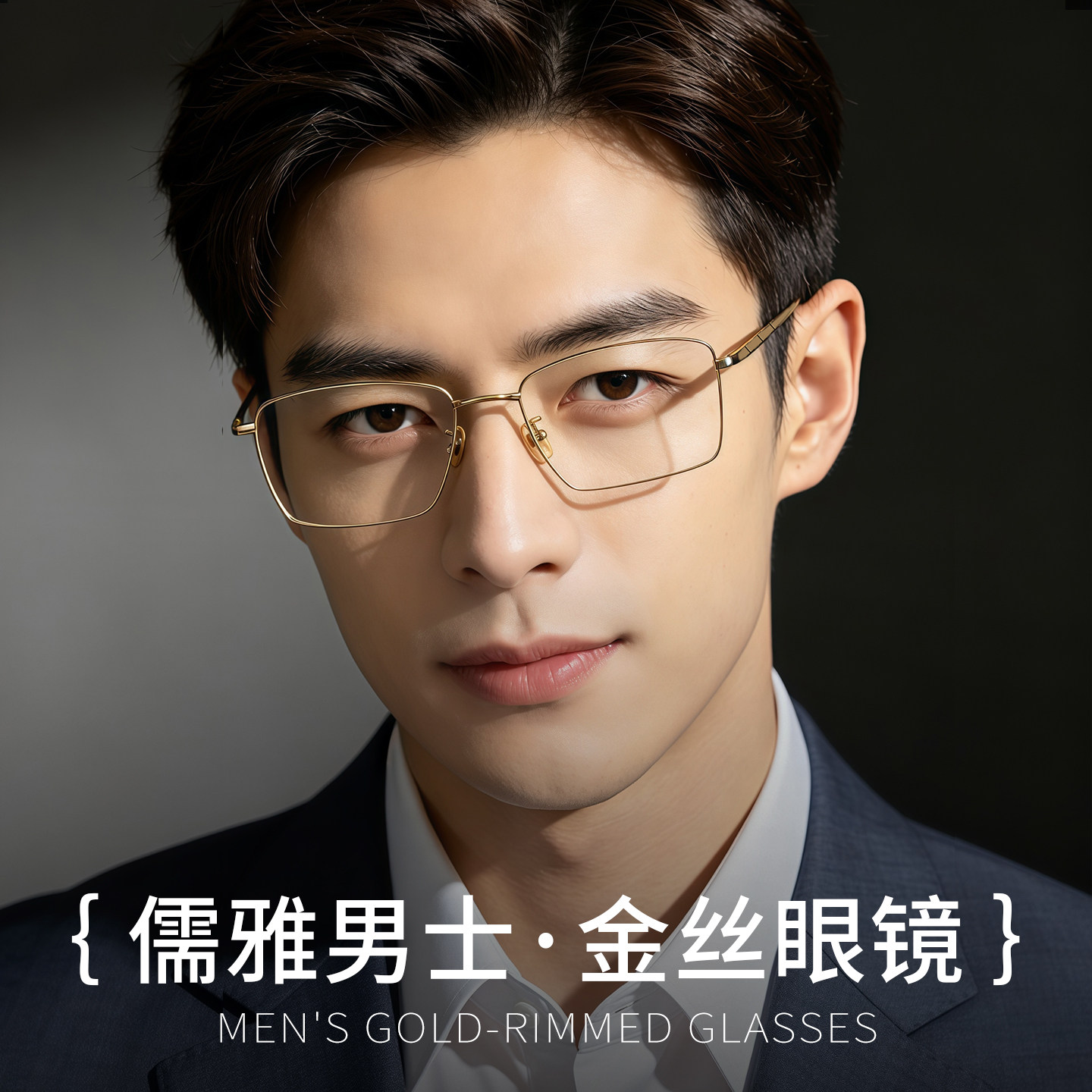 纯钛金丝防蓝光近视成品眼镜