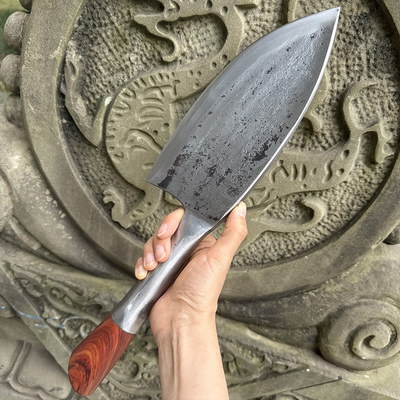 高碳钢鱼头刀手工锻打斩切两用菜刀厨师商用剁鸡鸭鹅砍骨刀正品