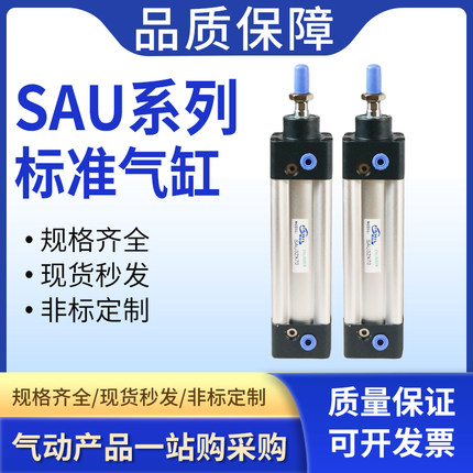 大推力标准气缸SAU32/40/50/63/80/100*25X50X100X125X150X175-S