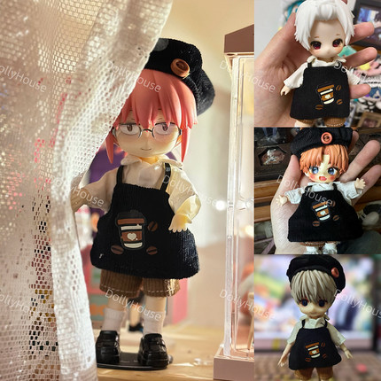 面包师咖啡师ob11/YMY/ufdoll/GSC素体/12分娃围裙背带裙套装